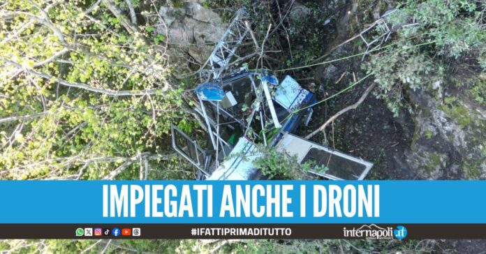 Nuovo sopralluogo nell'area del disastro del Faito, mancano alcuni pezzi della cabina precipitata