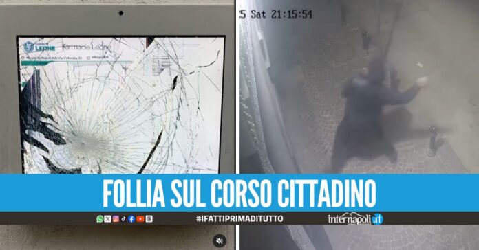 Pietre contro la farmacia a Marano, il responsabile ripreso dalle telecamere