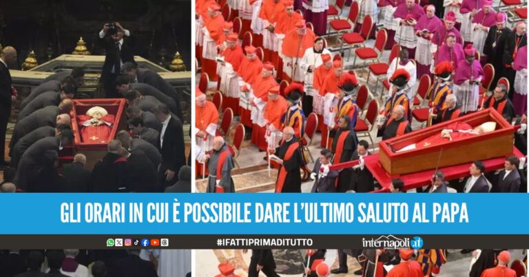 Terminato il rito della traslazione della salma del Papa, la bara poggiata a terra