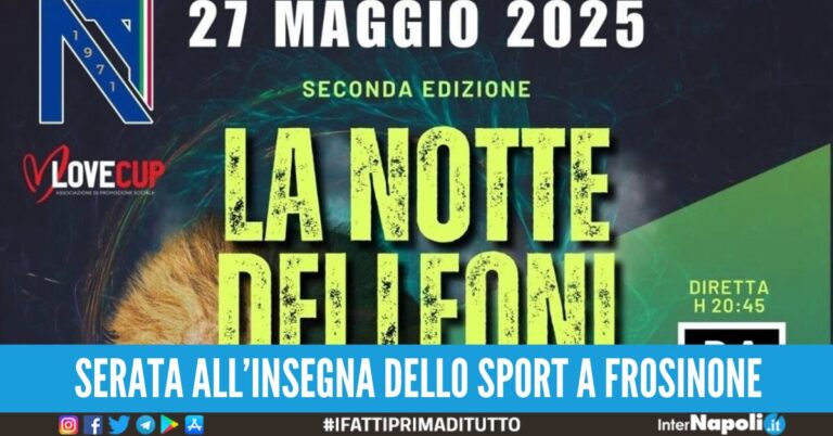 Il 27 maggio a Frosinone torna la “Notte dei leoni”, ci saranno anche leggende del calcio Napoli
