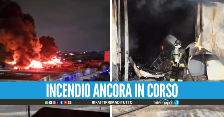 Capannoni in fiamme a Barra, l'allerta dell'Arpac: "Livelli elevati di inquinanti nell'aria"