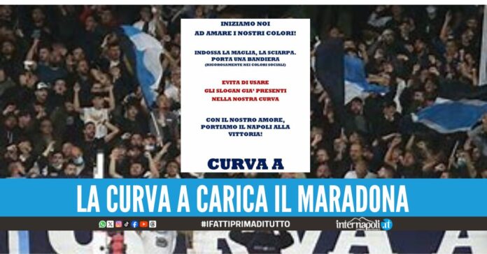 La curva A carica il Maradona
