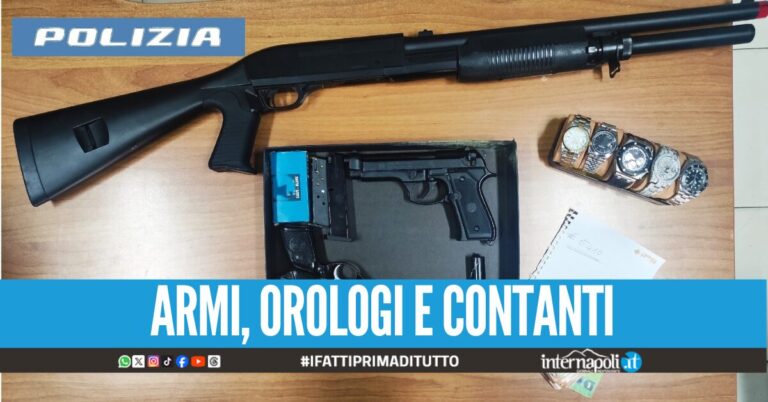 Pistole e orologi di lusso occultati in casa, arrestato 36enne a Casoria