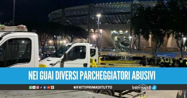 Controlli a tappeto fuori al "Maradona" durante Napoli-Genoa, rimossi 75 veicoli in sosta vietata