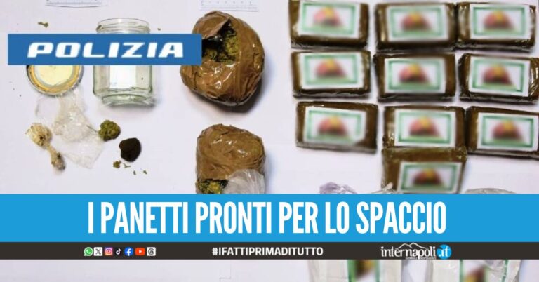 Oltre 1 kg di hashish "marchiato" nascosto in casa, arrestato 33enne a Torre del Greco