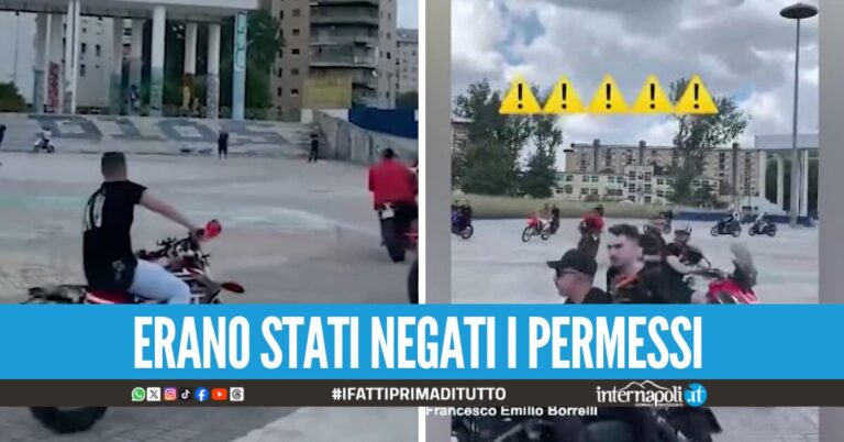 Corse folli su motorini e auto per lo 'show rap' a Scampia, scattano le multe