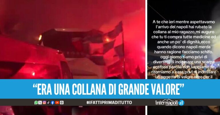 Gli rubano la collana mentre attende il pullman del Napoli, la fidanzata: "Ormai qui siamo privi di divertirci"