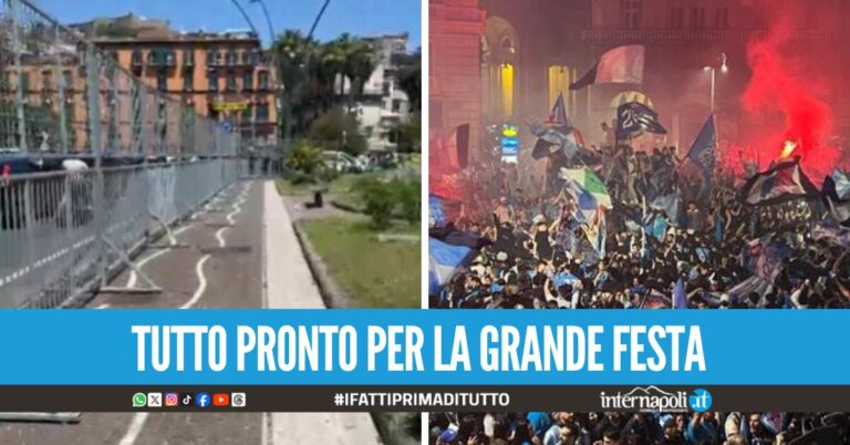 Il Lungomare di Napoli si prepara alla sfilata del bus scoperto, attese oltre 200mila persone