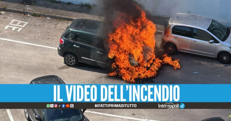 Paura a Poggioreale, ragazzo si lancia dall'auto in fiamme