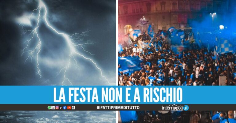 Piogge e temporali, diramata l'allerta meteo per il giorno del sogno scudetto