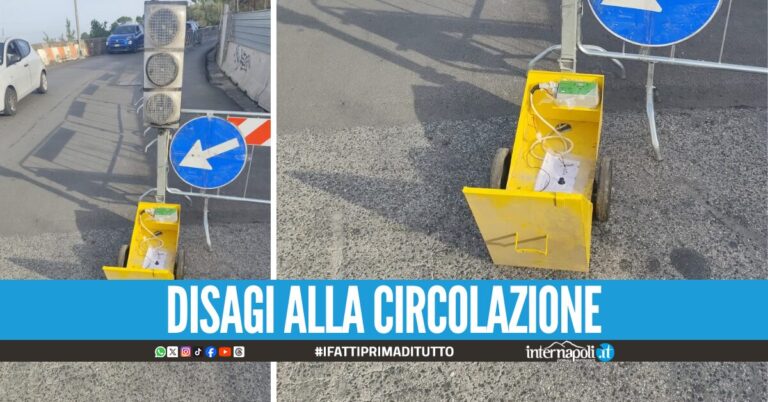 Pozzuoli, rubate le batterie del semaforo installato dopo il sisma per regolare il traffico