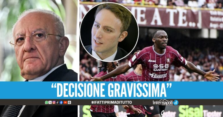 Salernitana Frosinone rinviata, l'ira di De Luca: Possibile interrogazione parlamentare
