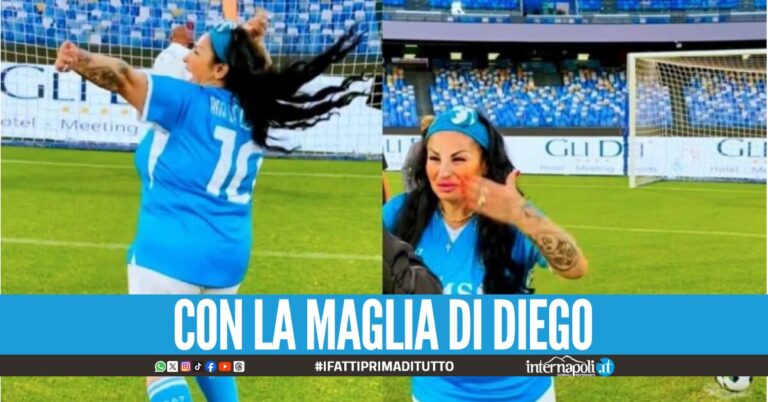 Sorpresa al Maradona, Rita De Crescenzo sul campo dello stadio