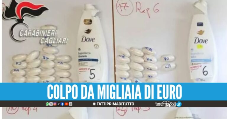 Da Napoli a Cagliari con 1 kg di cocaina, era nascosta nello shampoo