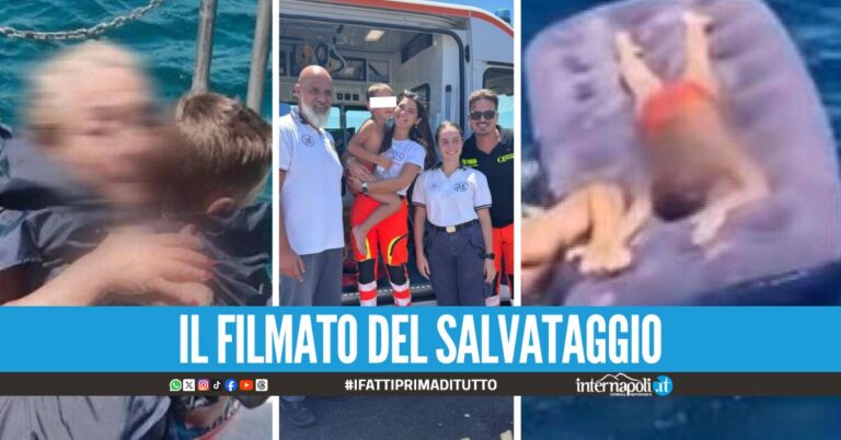 Castellammare, bimbo di 5 anni e la nonna sul materassino spinti a largo dalla corrente