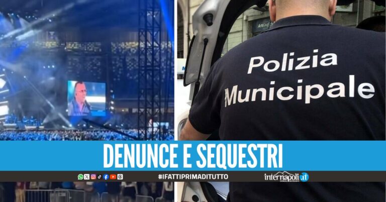 Controlli al concerto di Gigi D'Alessio: rimosse cento auto, sequestrati gadget e bevande alcoliche