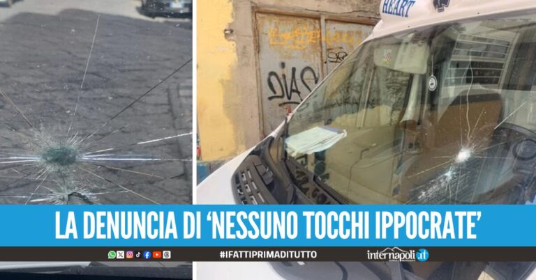 Assalto all’ambulanza a Napoli, vetri spaccati e tanta paura
