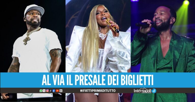 50 Cent, Mary J. Blige e John Legend in concerto a Piazza del Plebiscito il 6 e 8 luglio