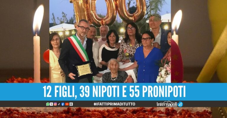 Giugliano in festa per nonna Giovanna Mallardo, ha compiuto 100 anni