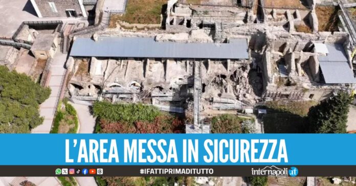 La scossa di terremoto avvertita fino a Pompei, crolla un muro all'interno degli Scavi