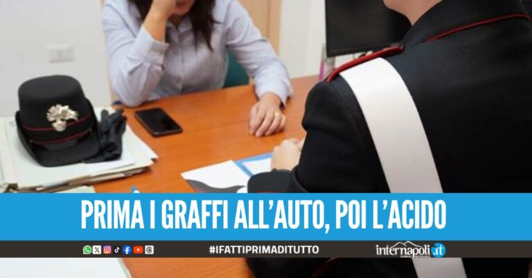 Ossessionato da una donna che non conosce, le distrugge l'auto con l'acido: arrestato 43enne nel Casertano