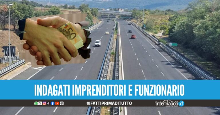 Mazzette per i lavori in autostrada, in cinque tra Napoli e Caserta finiscono nei guai