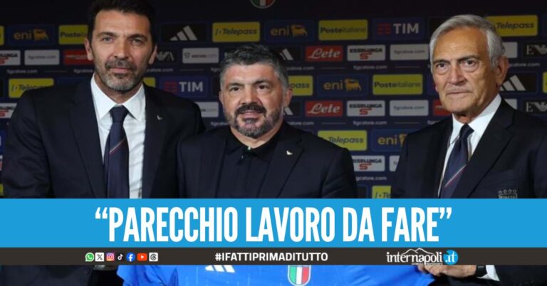 Rino Gattuso alla sua prima conferenza stampa come Ct dell'Italia