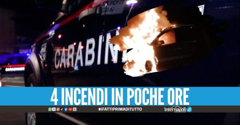 Notte di fuoco a Napoli: bruciati auto, scooter e cassonetti
