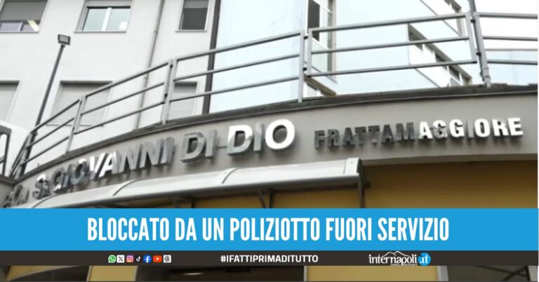 Scappa dall’ospedale a Frattamaggiore e aggredisce i passanti: caos in strada