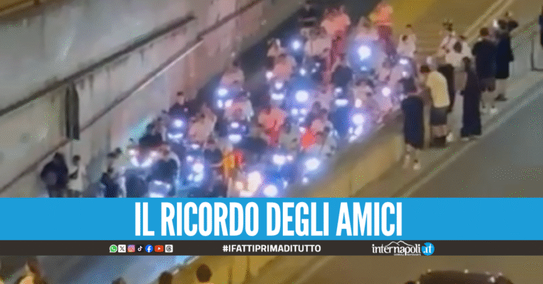 "Sempre con noi", corteo di scooter a Pozzuoli per Augusto Di Meo