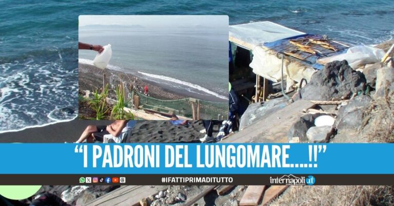 Costruiscono la baracca sulla spiaggia libera di Portici, la denuncia del sindaco