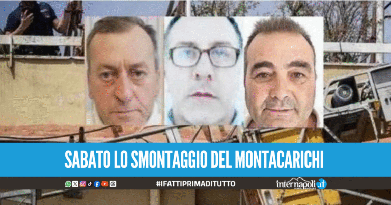 Operai morti a Napoli, al via gli accertamenti su perni e bulloni usati per installare il montacarichi