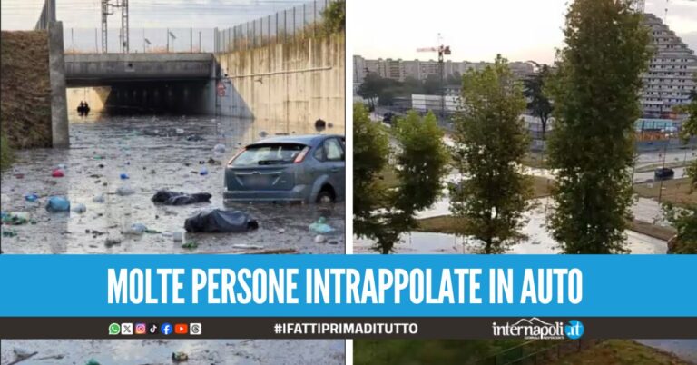 Bomba d'acqua nella notte a Napoli, allagate diverse strade nei comuni dell'area Nord