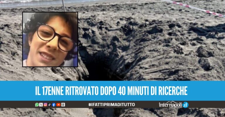 Riccardo morto dopo aver scavato la buca in spiaggia, fatale per il giovane l'intrappolamento da sabbia