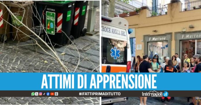 Crolla grosso ramo da un albero in via Scarlatti al Vomero, giovane colpito alla testa