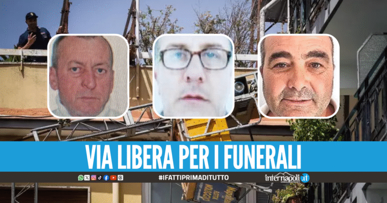 Operai morti a Napoli, la Procura ha autorizzato il rilascio delle salme
