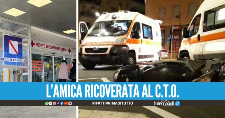 Tre minori in scooter travolte da una moto a Napoli, 16enne grave al Cardarelli