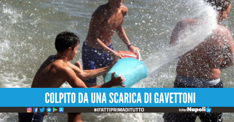 Colpito da 30 secchiate d’acqua mentre riposa sul lettino, finisce in ospedale