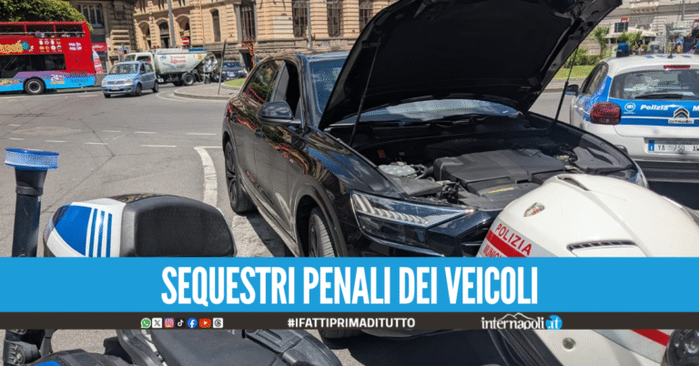 Auto senza targhe o polacche, maxi operazione della Municipale a Napoli