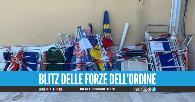 Liberate le spiagge nel Napoletano, sequestri ai lidi abusivi