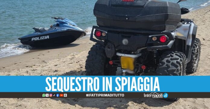 Parcheggia il quad tra i bagnanti in spiaggia: multa dopo il tuffo a Catania