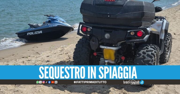 Parcheggia il quad tra i bagnanti in spiaggia: multa dopo il tuffo a Catania