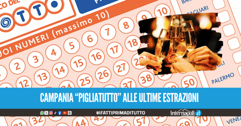 La Campania sbanca alle estrazioni di Lotto e 10eLotto, vinti quasi 300mila euro tra Napoli e Caserta