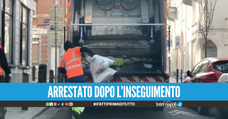 Follia ad Aversa: aggredisce i netturbini e ruba il camion dei rifiuti, poi si schianta