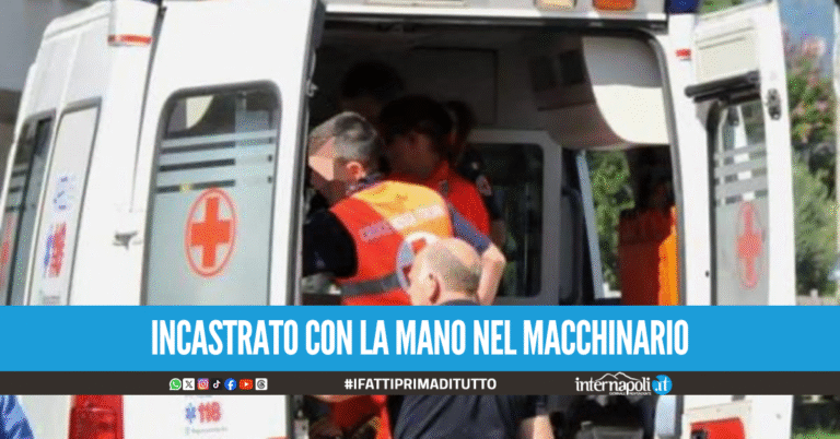 Incidente choc sul lavoro nel Casertano, operaio perde 4 dita