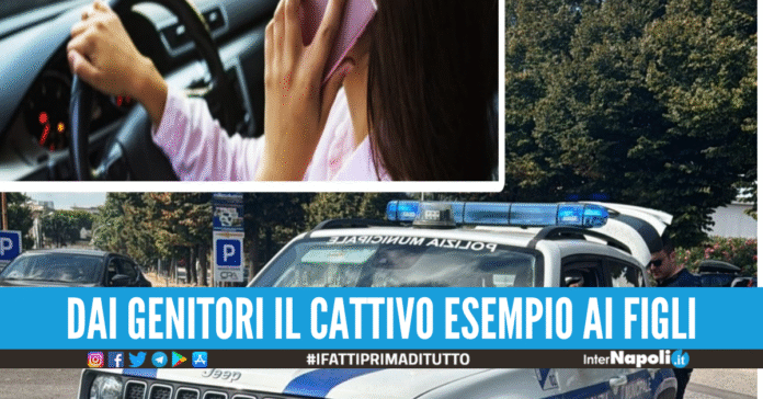 Arzano. Alla guida col cell in mano mentre accompagnano i figli a scuola, 4 patenti ritirate