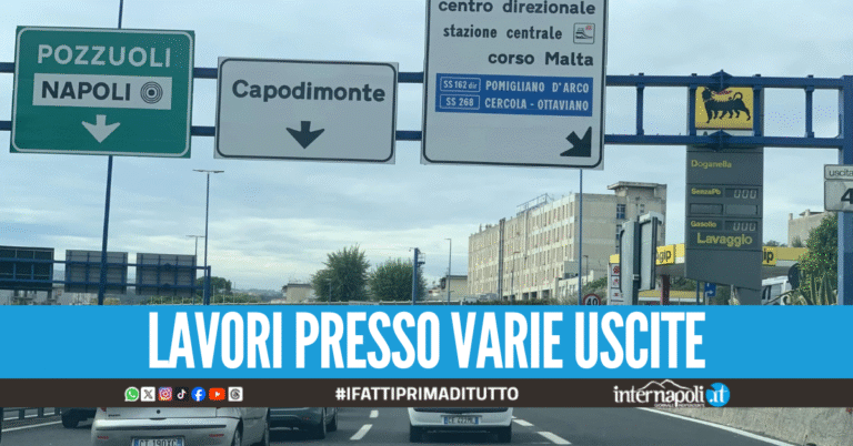 Tangenziale di Napoli a mezzo servizio causa lavori, intera tratta chiusa per una settimana