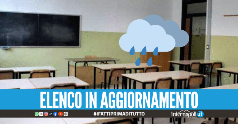 Allerta meteo arancione, scuole chiuse in due comuni del Napoletano