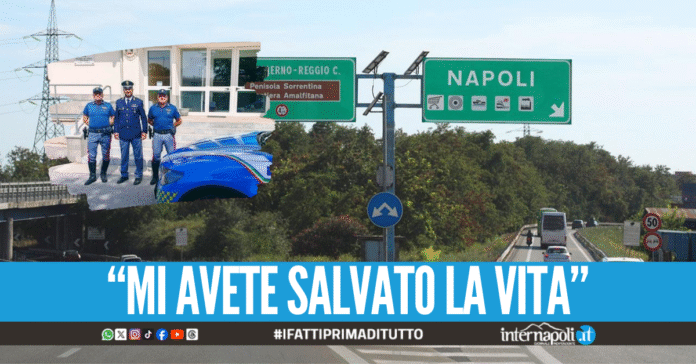 Colta da attacco di panico sull'autostrada, turista napoletana salvata dai poliziotti