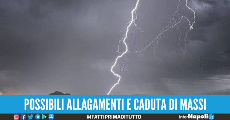 Allerta meteo in Campania: temporali e piogge intense, probabili disagi anche a Napoli e Provincia